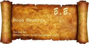 Bozó Beatrix névjegykártya