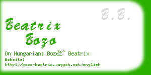 beatrix bozo business card